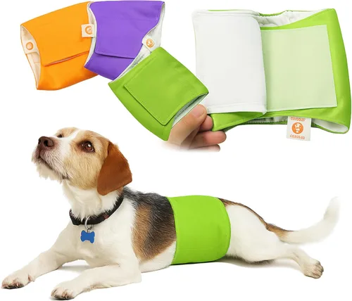 Miniatura 3 de PETTING IS CARING Pañales lavables y reutilizables para perros machos, materiales duraderos, lavables a máquina, almohadillas para cachorros