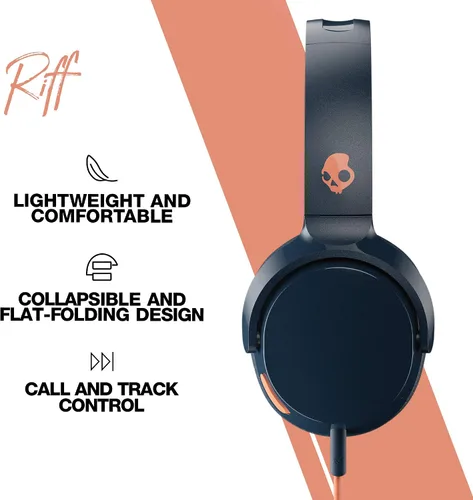 Miniatura 3 de Skullcandy Riff - Auriculares supraaurales con cable, convenientes para viajar con conector AUX de 3.5mm, micrófono incorporado, diseño plegable