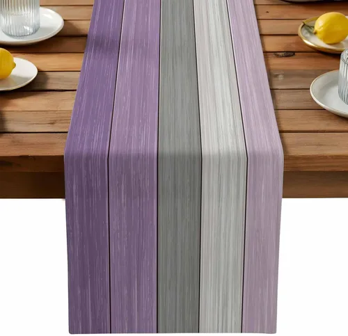 Miniatura 42 de Ocean Hues Farmhouse - Camino de mesa de lino y algodón, estilo retro, con textura de madera de granero rústica, degradado, azul, gris, Azul
