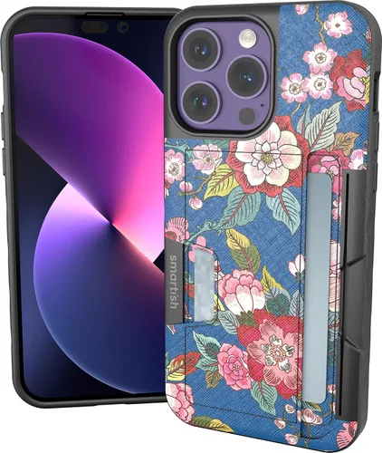 Miniatura 21 de Smartish Funda tipo cartera para iPhone 13 Pro – Wallet Slayer Vol. 2 [delgada + protectora] tarjetero con función atril - Black Tie Affair