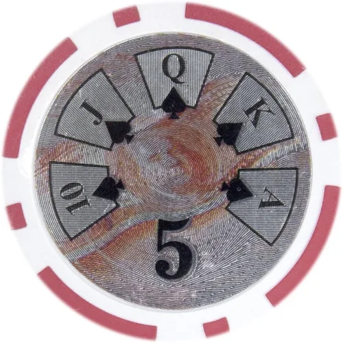 Brybelly Ben Franklin Poker Chip - Compuesto de arcilla pesada de 0.49 oz, paquete de 50 Rojo ($5 Red)