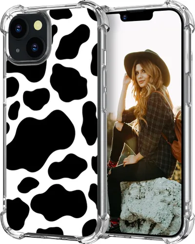 Miniatura 47 de Hungo Funda compatible con iPhone 15 Plus para mujer, diseño floral transparente, lindo, flor azul rosa Rosas Azules