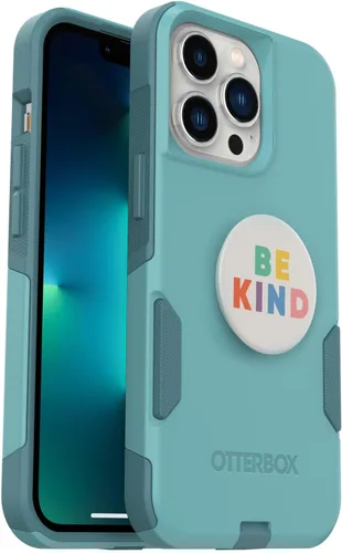 OtterBox Bundle Commuter Series para iPhone 13 PRO – (forma RIVETING) + PopSockets PopGrip – (BE Kind)
