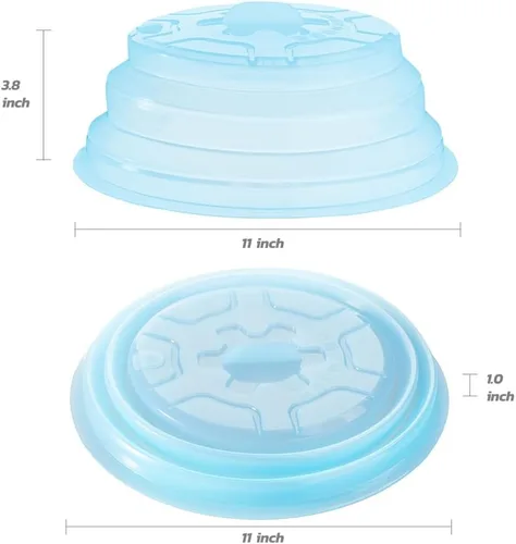 Miniatura 7 de Cubierta de microondas para alimentos, cubierta de silicona para salpicaduras de microondas, aptas para lavavajillas, fundas para microondas y Azul