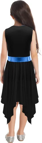 Miniatura 20 de CHICTRY Vestido de baile lírico sin mangas asimétrico para niñas, disfraz de adoración litúrgica contemporánea