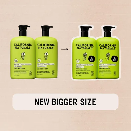 Miniatura 4 de California Naturals Re:GRO Juego de shampoo y acondicionador, contra la caída y apoyo al crecimiento del cabello, para todo tipo de cabello, vegano