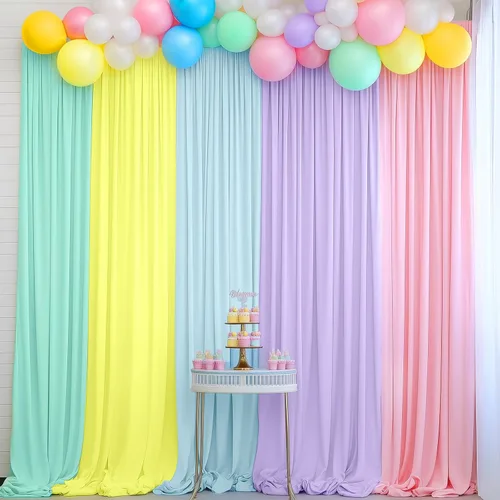 Cortinas de fondo de unicornio de 10 x 7 pies - Fondo mágico de fiesta de arcoíris pastel para cumpleaños, baby shower, eventos de niñas - Tela sin