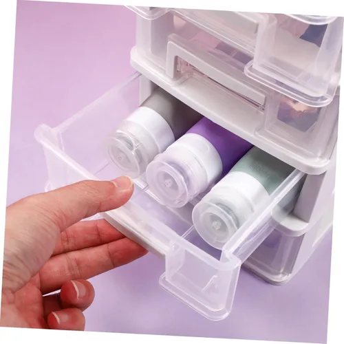Miniatura 5 de Healeved Organizador de almacenamiento de escritorio de 5 cajones de plástico transparente pequeño cajón unidad de almacenamiento de escritorio