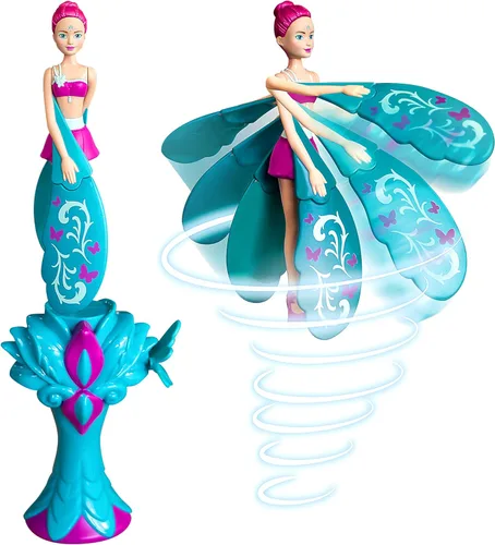 Miniatura 8 de Muñeca voladora Sky Dancers – Fantasía Fucsia Original juguete nostálgico de los 90 que realmente vuela Funciona con cuerda, no necesita