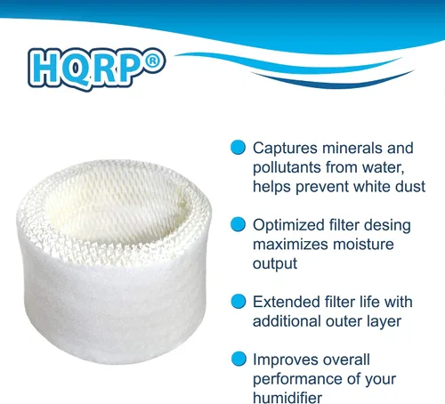 Miniatura 3 de HQRP Filtro de mecha compatible con humidificadores Duracraft/Robitussin DH-835 DH835 DA1000, AGW-835 AGW835 HAC504