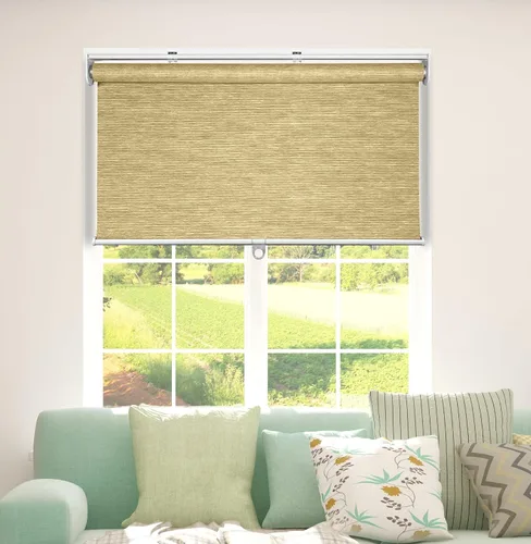 Miniatura 2 de ARLO BLINDS Persiana enrollable de tela de tejido natural, transparente, filtro de luz, inalámbrica, 22 pulgadas de ancho x 60 pulgadas de alto