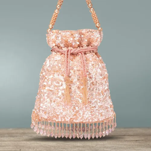 Miniatura 5 de Aheli Potli - Bolso de noche hecho a mano para mujer, elegante bolso de pulsera de moda nupcial para niñas