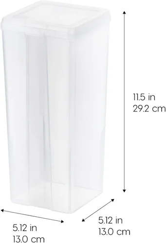 Miniatura 4 de IRIS USA - Contenedores de almacenamiento verticales de plástico con tapa abatible para despensa, hogar, oficina, organización, grandes, organizador