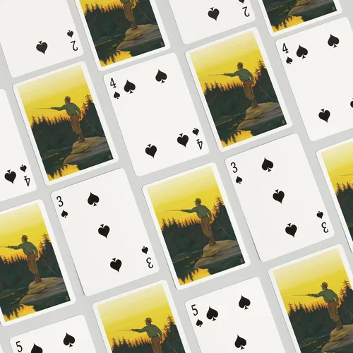 Miniatura 4 de Lantern Press Escena de pesca con mosca (52 cartas de juego, baraja de cartas de tamaño póquer con comodines)