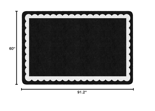 Miniatura 3 de Flagship Carpets Alfombra educativa con borde festoneado arcoíris para habitación de niños, aula de niños, alfombra de juegos para enseñanza y sala
