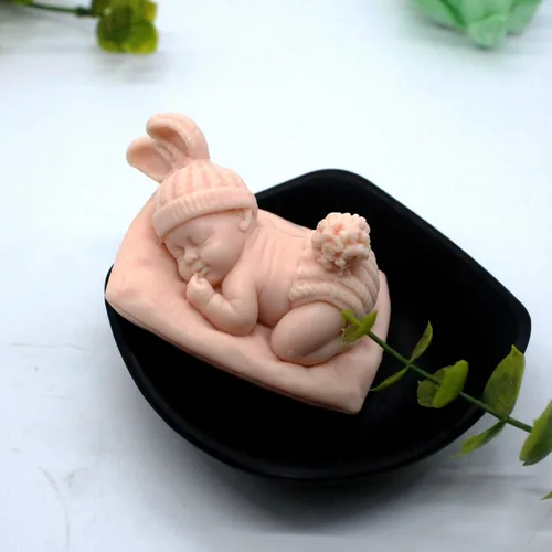 Miniatura 3 de Molde de Resina y Jabón de Silicona para Bebé que Duerme - Moldes de Retrato y Vela, Suministros para Manualidades jabón-somnoliento-bebé