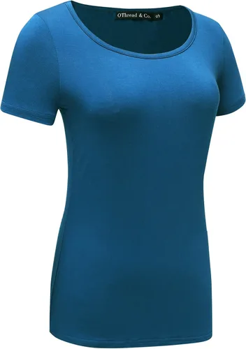 Miniatura 3 de Playera de manga corta, de OThread & Co., playera básica con cuello bote, para mujer