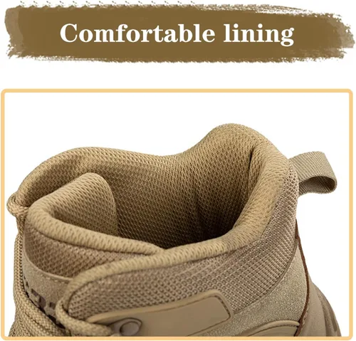 Miniatura 5 de Kervaky Botas tácticas militares para hombre, botas de trabajo, botas de desierto, botas duraderas, botas de senderismo, botas de combate, botas