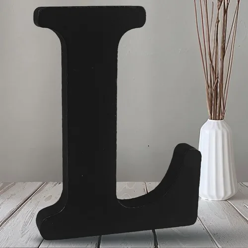 Miniatura 19 de AOCEAN Letras de madera negra de 10 pulgadas, letras de madera sin terminar para Halloween, letras decorativas de pie en rodajas, decoración