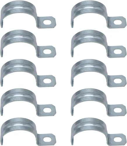 Miniatura 20 de Abrazadera de tubería de acero chapada en zinc de 1-1/2 pulgadas, 20 piezas, tubo rígido de acero de un agujero, Abrazadera de tubo de soporte