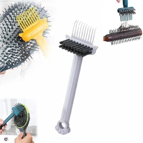 Miniatura 8 de Herramienta de limpieza para cepillos de pelo 2 en 1, cepillo de limpieza de peine 2025 NUEVO, limpiador de cepillos de pelo portátil, solución Verde