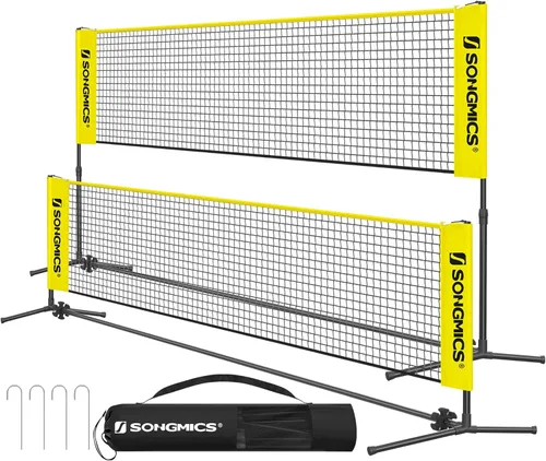 SONGMICS - Red de bádminton ajustable en altura, red de voleibol, red de pickleball para tenis junior, niños, cancha interior y exterior, red