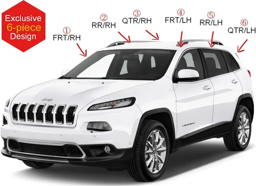 Miniatura 3 de AUTOCLOVER - Juego de 6 protectores de lluvia con cinta adhesiva para Jeep Cherokee 2014 2015 2016 2017 2018 2019 2020 2021 2022 2023 2024 / Ahumado