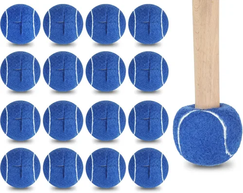 Macarrie 16 pelotas de tenis precortadas para sillas, sillas de pelota de tenis, cubiertas de pies para patas de muebles para aula, protección del