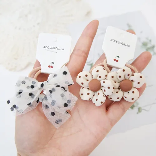 Miniatura 5 de Lazos para el cabello con lazos, 36 unidades (18 pares) de 1.2 pulgadas para niñas pequeñas, coletas, bandas elásticas, accesorios para el cabello