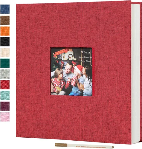 Miniatura 17 de Spbapr - Álbum de fotos grande autoadhesivo de 3 x 5, 4 x 6, 5 x 7, 8 x 10, álbum de recortes magnético, 40 páginas en blanco, cubierta de lino, Azul