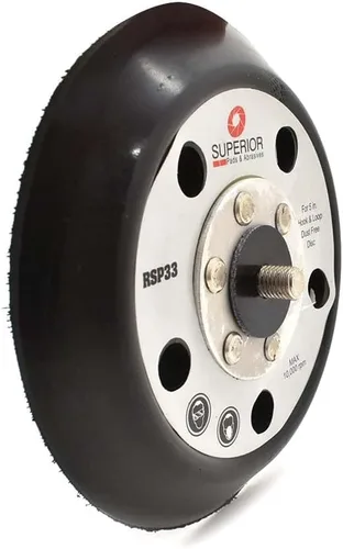 Miniatura 4 de Almohadillas y abrasivos superiores RSP33 de 5 pulgadas de diámetro – 5/16 pulgadas – 24 UNF almohadilla de gancho y bucle roscado con 5 agujeros