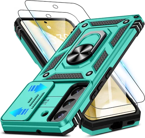 Miniatura 93 de ATUMP Funda para OnePlus Nord N200 5G con protector de pantalla HD con cubierta para cámara deslizante, soporte de anillo de rotación de 360°