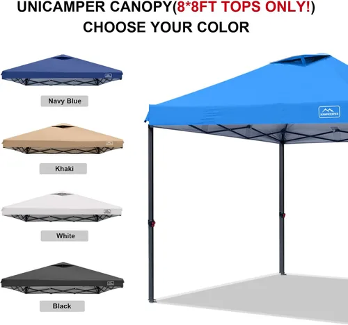 Miniatura 44 de KAMPKEEPER Cubierta de Repuesto Superior para Carpa Toldo Emergente con Ventilación de Aire y Correa Elástica Ajustable, Poliéster Resistente a Azul