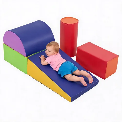 Miniatura 10 de PayLessHere Juguetes de escalada para niños pequeños de 1 a 3 años, juego de bloques de espuma coloridos de 4 piezas, juguetes