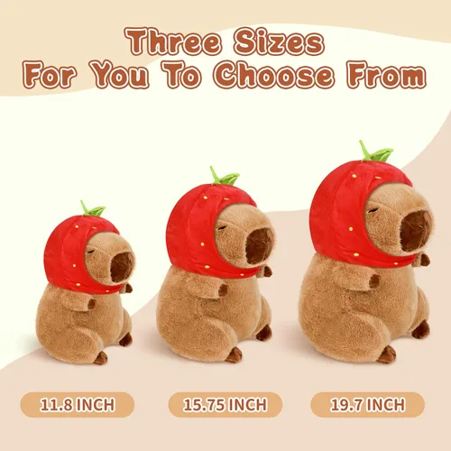 Miniatura 5 de Capybara - Peluche de 11.8 pulgadas con mochila de tortuga, animales de peluche Capybara suaves, regalos para abrazar, almohada de muñeca Capybara