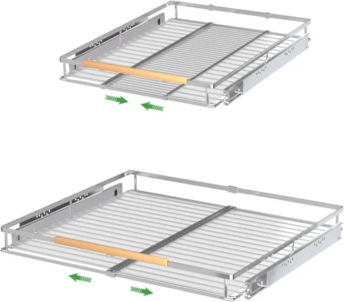 Organizadores de cajones extraíbles expandibles, estante de almacenamiento deslizante resistente para el hogar, cocina, despensa, armarios, ollas, 2