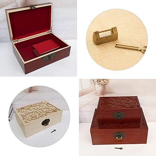 Miniatura 6 de Mocohana - Caja de madera para tesoro, caja para guardar joyas, tarjetas de colección, regalos y decoración del hogar
