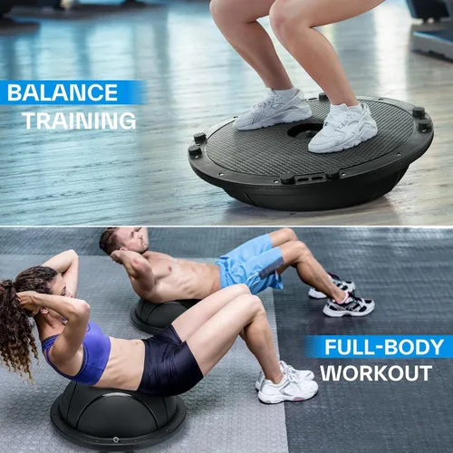 Miniatura 5 de Sportneer Half Balance Ball - Inflatable Exercise Ball Trainer With Resistance Bands & Pump - Non-slip Yoga Ball for Stability, Core Training