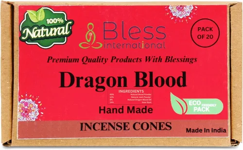 Miniatura 75 de Bless International Conos de incienso 100% naturales de lavanda hechos a mano, sumergidos a mano, libres de químicos orgánicos para purificación