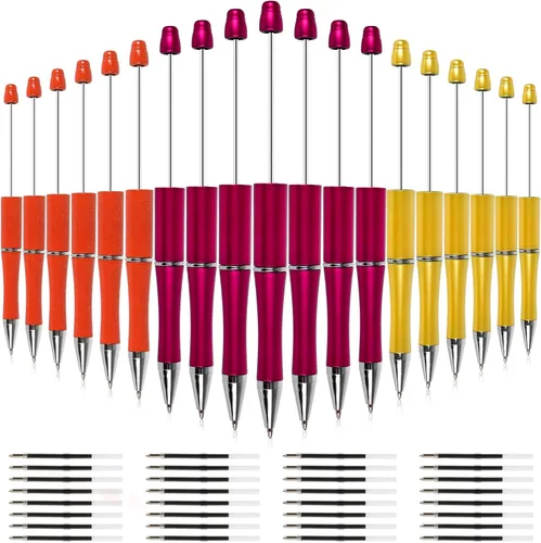 Miniatura 11 de Whaline 24 bolígrafos de cuentas de Halloween, color naranja, morado, negro, bolígrafo de tinta de gel, bolígrafos retráctiles para escribir