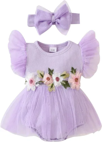 Miniatura 8 de Mameluco para bebé y niña, ropa floral para el verano, traje de verano
