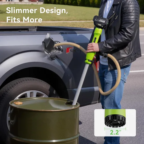 Miniatura 3 de Taskstar Bomba de transferencia inalámbrica para agua/diésel, filtro de 2.2 pulgadas de diámetro exterior, drenaje rápido de 720 GPH, batería de 60