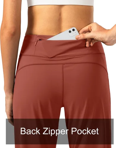 Miniatura 3 de Soothfeel - Pantalones deportivos para mujer con bolsillos de cremallera y cintura alta, pantalones deportivos para entrenamiento y yoga