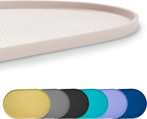 Miniatura 7 de Estera de comida para perros 100% impermeable de 0.5" con borde elevado, libre de BPA, de silicona, para mascotas, estera para gatos y perros que