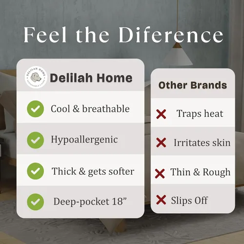 Miniatura 6 de Delilah Home Juego de sábanas de 300 hilos 100 % algodón orgánico, verificado por GOTS y Vegan.org, ropa de cama de satén de 300 hilos,