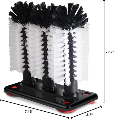 Miniatura 3 de Limpiador de cepillos para lavadora de vidrio - 3 cepillos por base