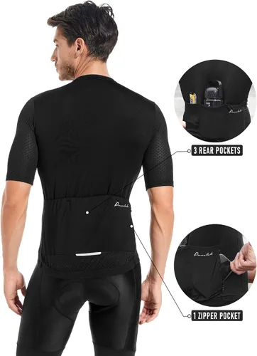 Miniatura 2 de Przewalski Camiseta de ciclismo de manga corta para hombre, camisetas de ciclismo para ciclismo de carretera y grava