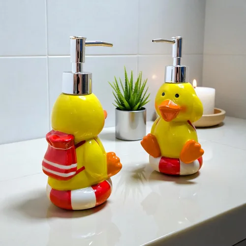 Miniatura 2 de Dispensador de Jabón con Forma de Pato Lindo para Fregadero de Cocina - Dispensador de Jabón para Niños para Decoración Linda de Baño - Regalo Ideal