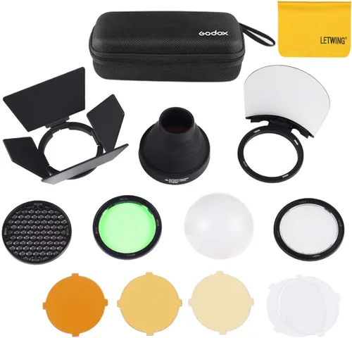 Godox AK-R1 Kit de accesorios para Godox V1 V1Pro V100 AD100 Pro AD100ProII Flash de cabeza redonda, combina con cabezal flash H200R para AD200