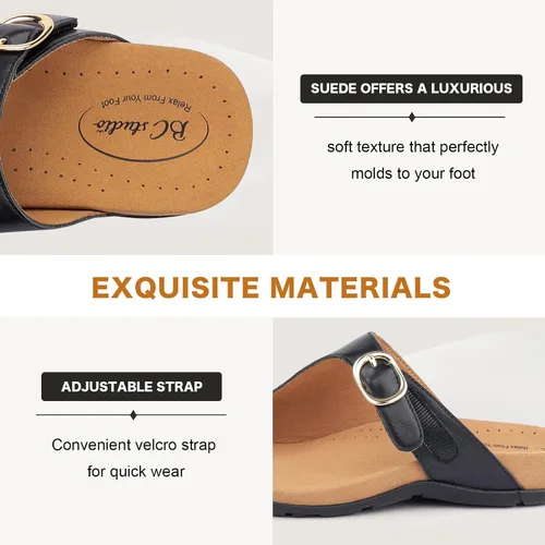 Miniatura 4 de BCSTUDIO Sandalias ortopédicas para mujer con soporte para el arco, cómodas sandalias ortopédicas de verano para caminar, informales, elegantes